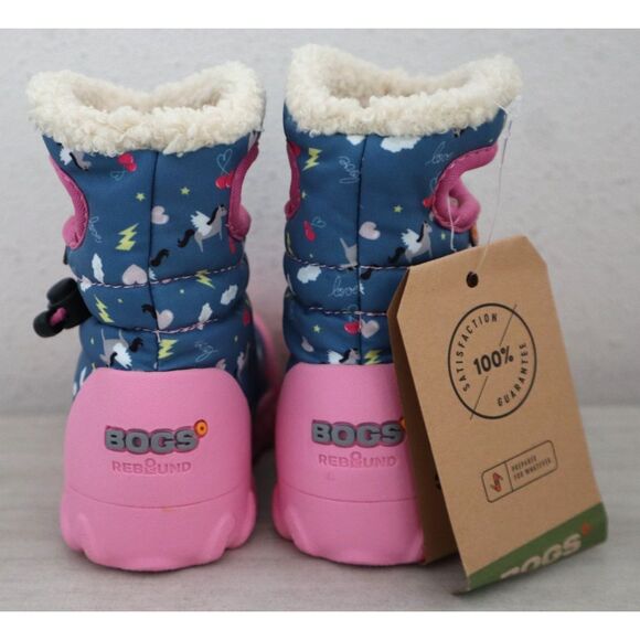 Bogs 72603I-469 Baby Girls Sz 6 Dark Blue Multi B-Moc Pegasus Snow Boots - Picture 2 of 13